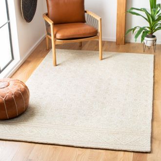 Safavieh Micro-Loop Hand Made Area rug, Ivory / Light Green Transitional Style Non-Shedding