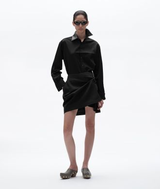 Bottega Veneta Wool Grain De Poudre Skirt - Black - Women - 0