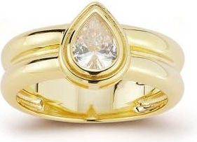 Glaze Jewelry Pear Cut Cubic Zirconia Band Ring in Gold at Nordstrom Rack, Size 8