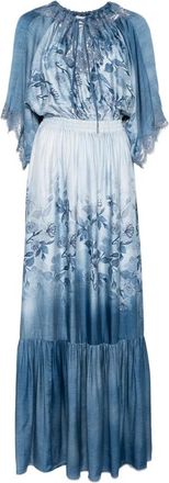 Ermanno Scervino Mfb 32 Abito - Dames - Maxi kleedjes - Blauw - M - Denim - Kleedjes