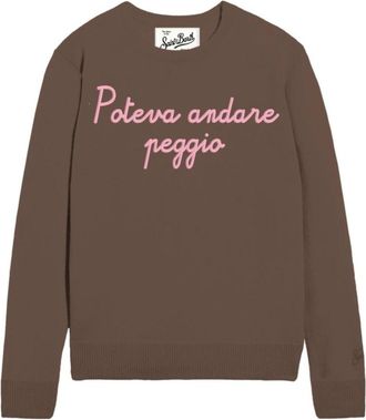 MC2 Saint Barth New Queen Sweatshirt - Dames - Ronde hals truien - Bruin - L - Truien & Vesten