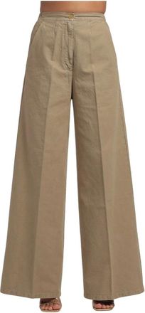 Forte_Forte Dames, Broeken, Bruin, Maat: 2XS Katoen