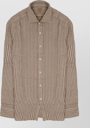 120% Lino linen shirt long sleeves striped pattern
