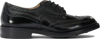Trickers Klassieke Zwarte Leren Derby Schoenen - Heren - Veterschoenen - Zwart - 43 EU - Leer - Schoenen