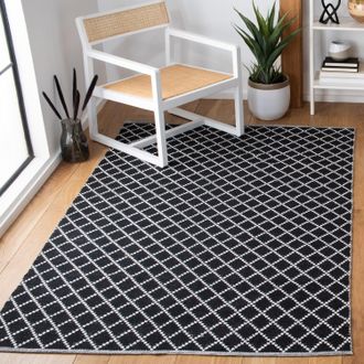 Safavieh Montauk Machine Made Area rug, Black / Ivory Contemporary Style Easy Care
