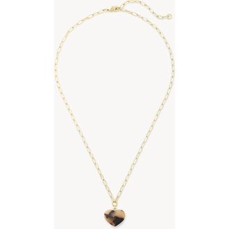 Machete Jewelry Mini Heart Pendant Necklace in Blonde Tortoise at Nordstrom