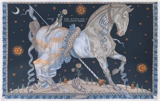 Sabina Savage The Celestial Steed Silk Twill Rectangle Shawl