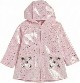 Pippa & Julie Kids Chelsey Starry Rain Jacket in Pink at Nordstrom, Size 12M