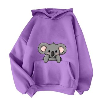 Generic of The Day Sale Plain Sweatshirts for Women UK clearance Women Casual Sweatshirt Hoodie Cute Print Sweatshirt Hooded Drawstring Pocket Gifts for Women