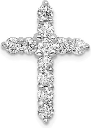 Diamond2Deal 14K White Gold Lab Grown Diamond Cross Pendant (1ct, VS, G-H)