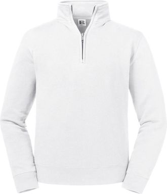 Russell Athletic Russell Heren Authentieke Kwartier Ritssweatshirt (Wit)