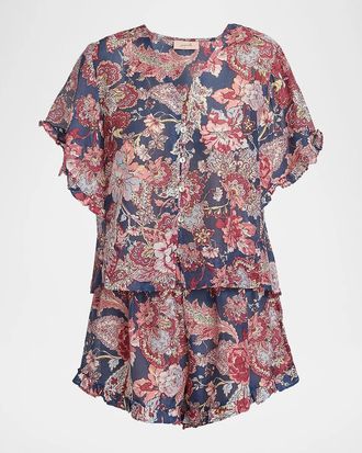Papinelle Sleepwear Ella Frill Boxer Pajamas