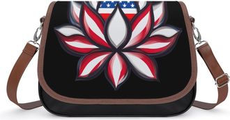 Generic Lotues Us Flag Crossbody Bags for Women Shoulder Messenger Bag Purse Handbags