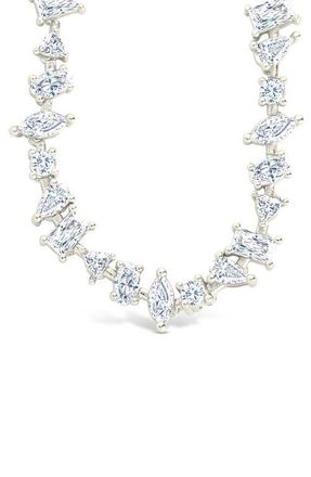 Sterling Forever Ellery Cubic Zirconia Tennis Necklace in Silver at Nordstrom