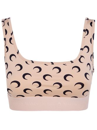 Marine Serre Moon Printed Jersey Sports Bra