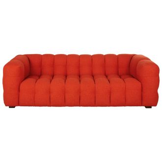 Maisons du monde Sof&aacute; de 3/4 plazas de tela de rizo naranja