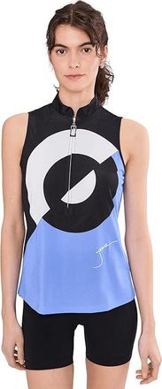 Jamie Sadock Vision Print Abstract Circle Sleeveless Womens Clothing Purple : XL, Polyester/Spandex