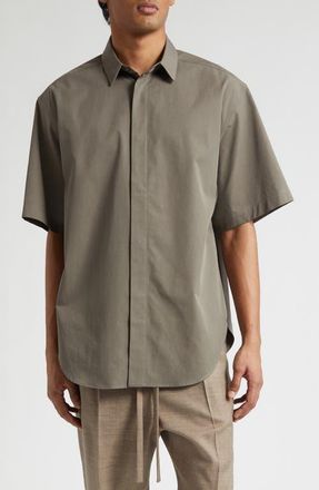 Fear of God Classic Short Sleeve Button-Up Shirt in Willow Willow at Nordstrom, Size X-Large