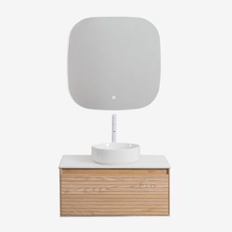 Sklum Sklum - Conjunto De Mueble De Ba&ntilde;o En Madera De Fresno Tedrik