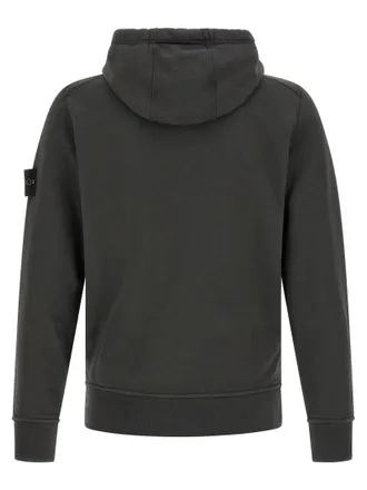Stone Island Organic Cotton, Garment-Dyed Hoodie - Grey