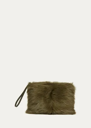 Proenza Schouler Leather & Shearling Pouch Bag