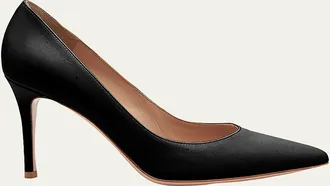 Gianvito Rossi Gianvito 85 Vitello Leather Point-Toe Pumps