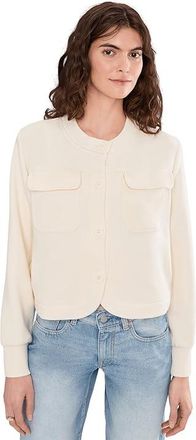 Varley Hartwell Button Through Sweat Womens Sweatshirt Pristine : SM, Elastane/Polyester/Viscose