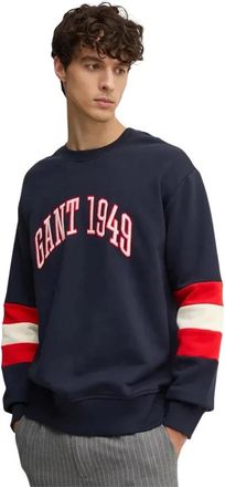 GANT Sweatshirt met kleurblokmouwen - Heren - Sweatshirts - Blauw - XL - Katoen - Hoodies & sweatvesten