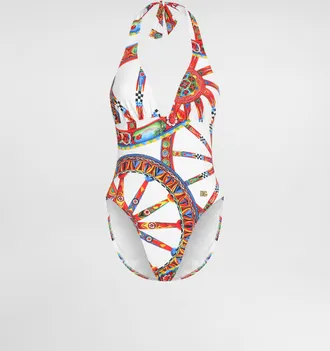 Dolce & Gabbana Carretto-print One-piece Swimsuit - Woman Swimwear Multicolor 1