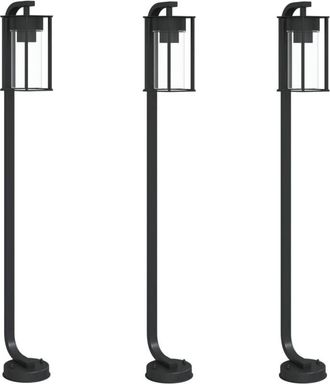 vidaXL Outdoor Floor Lamps 3pcs Black 100 cm Stainless Steel Vidaxl