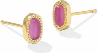 Kendra Scott Womens Mini Ellie Stud Earrings In Gold Carnation Kyocera Opal
