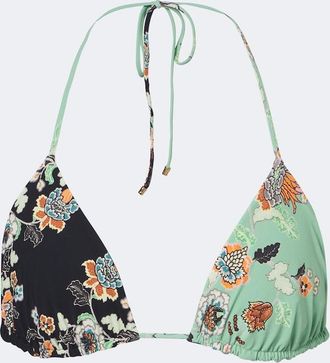 Roberto Cavalli Top bikini a triangolo con stampa floreale