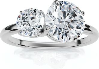 Pompeii3 1 1/2Ct Two Stone Toi Et Moi Diamond Ring 14k Gold or Pt Lab Grown