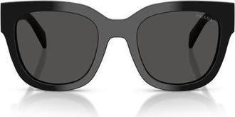 Prada 53mm Square Sunglasses in Black /Dark Grey at Nordstrom