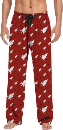 Generic MenS Lounge Pants Xmas - Big And Tall Mens Loose Fitting Pyjamas Snow Print Pajama Pants With Drawstring Pj Sleepwear Bottoms Trousers Nightwear Pants