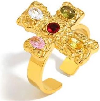 Vidakush Belvedere Cross Ring in Rainbow/Gold at Nordstrom