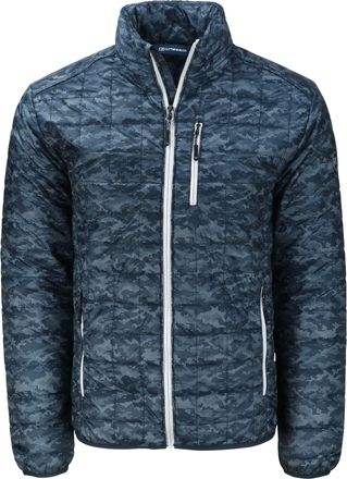 Cutter & Buck Rainier PrimaLoft Mens Eco Insulated Full Zip Printed Puffer Jacket