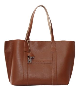 Hogan Script Shopping Textured Calfskin Tote Bag