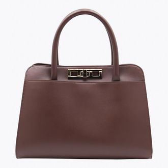 Fabiana Filippi Brown Leather Top Handle Bag