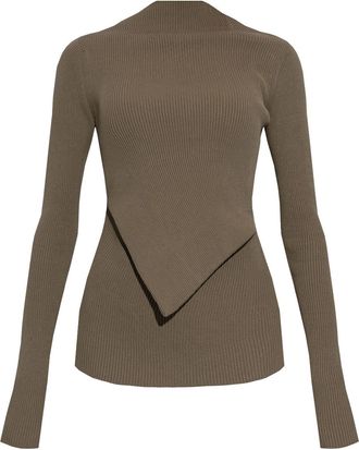 Rick Owens Top a coste in maglia - Marrone