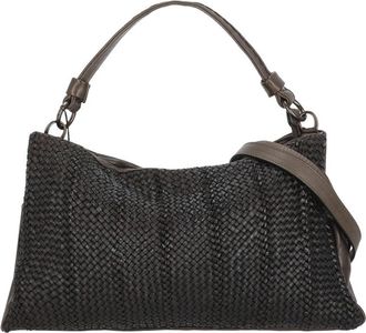 Reptiles House Braided Pattern Shoulder Bag with Fringed Zip Closure