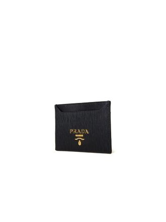 Prada Calfskin Card Case - Black
