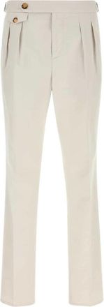 Brunello Cucinelli Chalk Stretch Cotton Pant - male - Brunello Cucinelli - Chinos - White - XL - Trousers