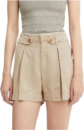 Guess Shaye Shorts - Dames - Bermuda - Beige - W29 - Linnen - Korte Broeken