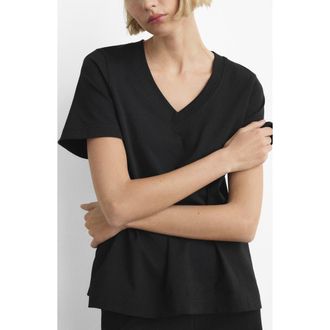 Mango Cotton T-Shirt in Black at Nordstrom, Size Medium