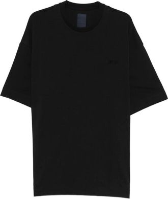 Juun.J Tops, Heren, Zwart, M, Semiover Fit Short Sleeve