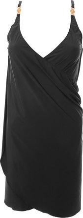 Versace Womens Jersey Wrap Cami Mini Dress In Black - Size EU 42