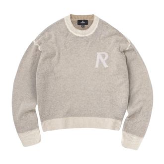 Represent Round-neck Knitwear, male, Beige, Size: L Laurel Knit Sweatshirt