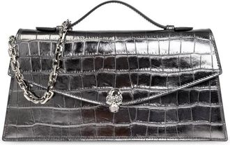Alexander McQueen Skull Bag - Dames - Handtassen - Grijs - ONE Size - Leer - Tassen