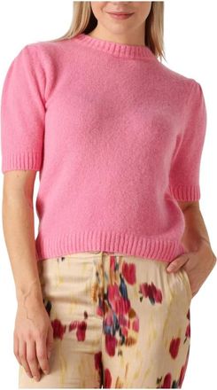Amaya Amsterdam Zomerse Gebreide Roze Trui - Dames - Ronde hals truien - Roze - XS - Truien & Vesten